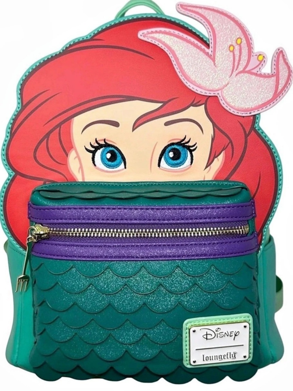 Loungefly Disney The Little Mermaid Ariel Floral Kisslock Mini Backpack